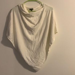 Talbots Lightweight Like New Light Cream Asymmetrical Poncho SZ XS/S